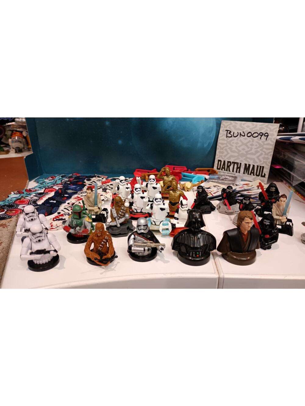 Star Wars Darth Vader & Anakin Bust Kinder Surprise Egg Toys Bundle Lot EXTRAS